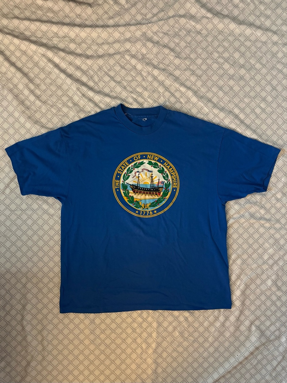 Vintage Single Stitch New Hampshire State Flag Graphic Tee XXL